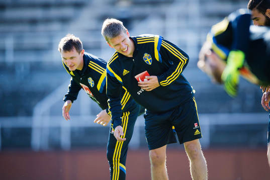 Sveriges Kim Källström och Pontus Wernbloom