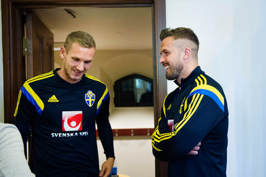 Sveriges Robin Olsen och Per Nilsson