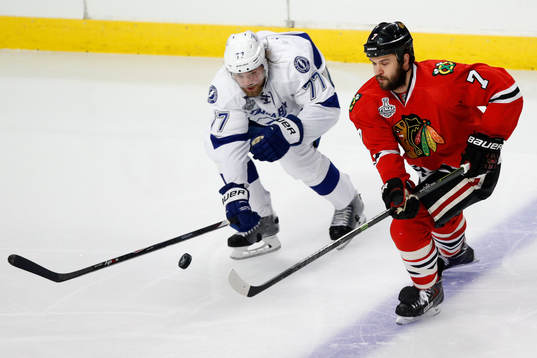 Tampa Bay Lightning defenseman Victor Hedman (77) and