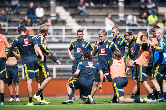 Sveriges spelare med Per Nilsson, Pontus Wernbloom och
