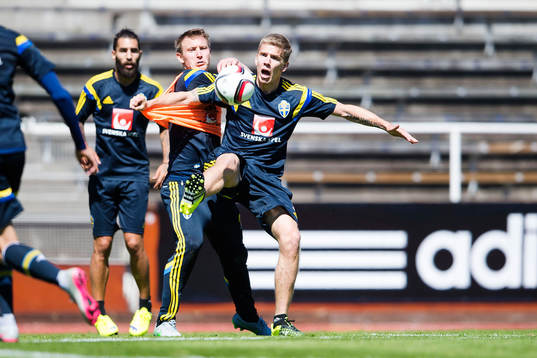 Sveriges Kim Källström och Pontus Wernbloom