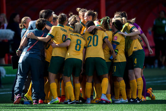 Australiens spelare jublar