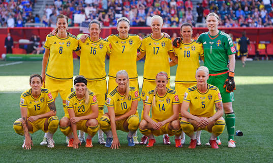 Sveriges Lotta Schelin, Lina Nilsson, Lisa Dahlkvist,