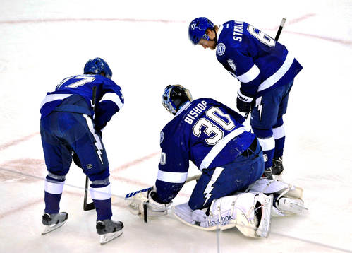 Tampa Bay's Victor Hedman, left, and Anton Stralman (6)