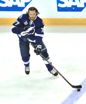 Tampa Bay's Victor Hedman (77) skates