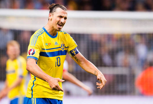 Sveriges Zlatan Ibrahimovic reagerar