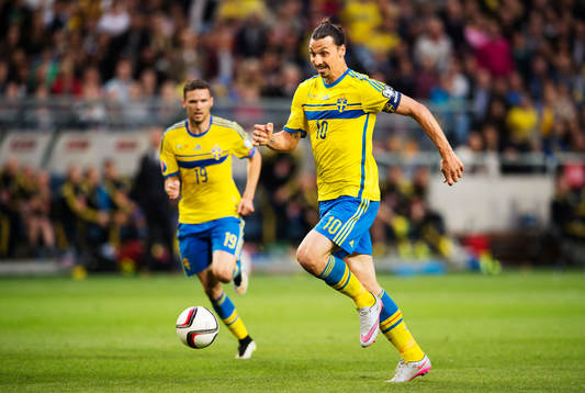 Sveriges Marcus Berg och Zlatan Ibrahimovic