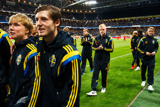 Sveriges U21-landslag med John Guidetti