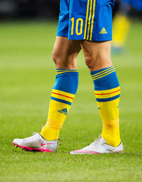 Sveriges Zlatan Ibrahimovic spelar i skor från Nike