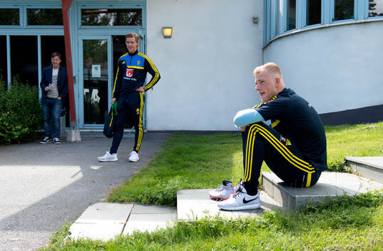 Sveriges John Guidetti och Emil Krafth
