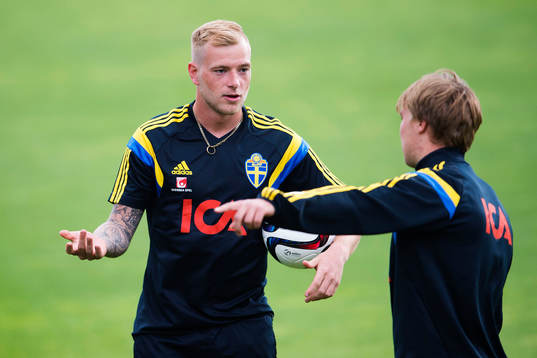 Sveriges John Guidetti och Simon Tibbling