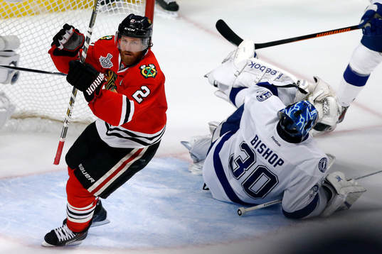 Chicago Blackhawks defenseman Duncan Keith (2) celebrates
