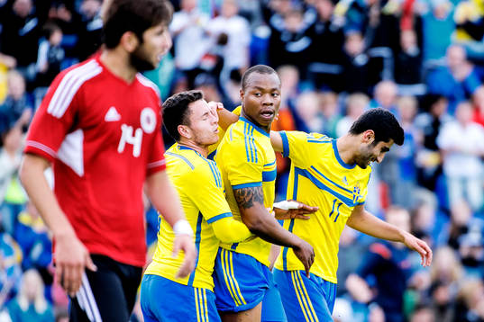 Sveriges Kerim Mrabti, Carlos Strandberg och Ferhad Ayaz