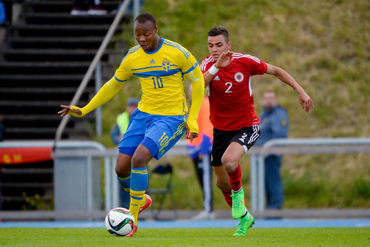 Sveriges Carlos Strandberg och Albaniens Bruno Lulaj