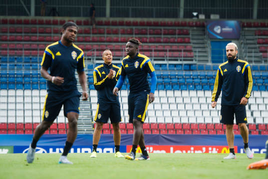 Sveriges Joseph Baffo, Robin Quaison, Pa Konate och Abdul