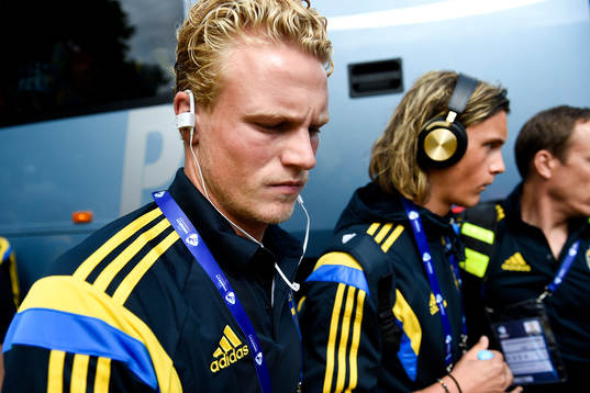 Sveriges Oscar Hiljemark och Kristoffer Olsson