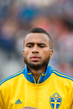 Sveriges Isaac Kiese Thelin  fotbollsmatchen i U21-EM