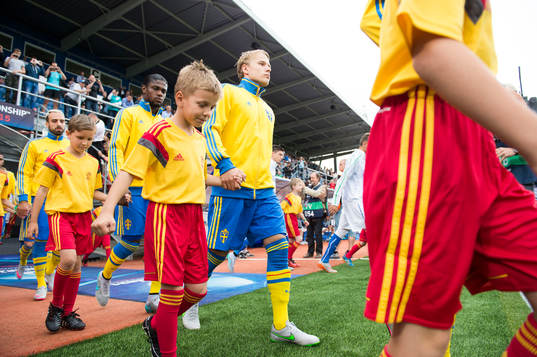 under fotbollsmatchen i U21-EM mellan Italien och Sverige