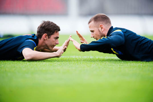 Sveriges Branimir Hrgota och Alexander Milosevic