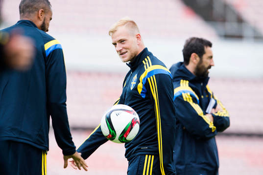Sveriges John Guidetti och Isaac Kiese Thelin