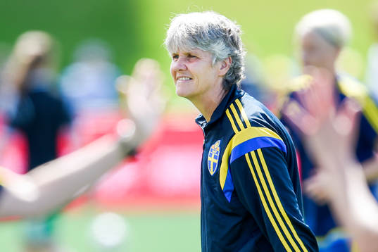 Sveriges förbundskapten Pia Sundhage före