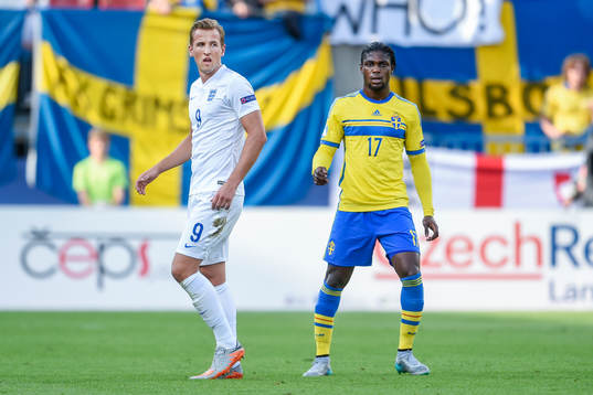 Englands Harry Kane och Sveriges Joseph Baffo