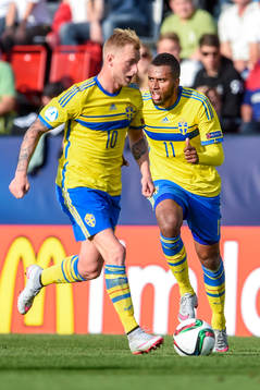 Sveriges Isaac Kiese Thelin och John Guidetti