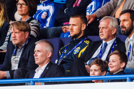Sveriges Alexander Milosevic på läktarplats