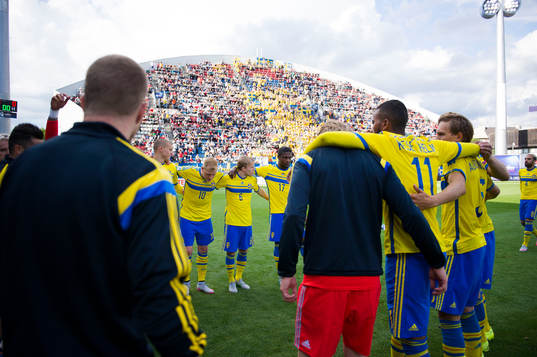 Sveriges John Guidetti, Oscar Lewicki och Simon Tibbling