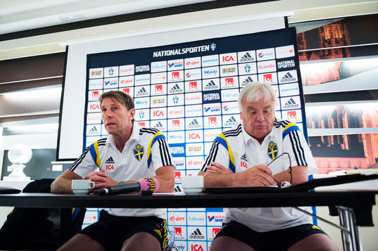Sveriges förbundskapten Håkan Ericson och scout Reine