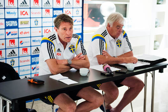 Sveriges förbundskapten Håkan Ericson och scout Reine