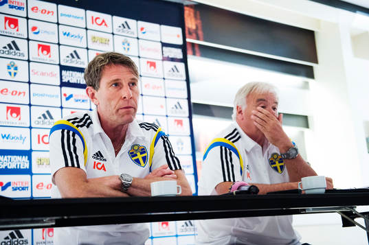 Sveriges förbundskapten Håkan Ericson och scout Reine