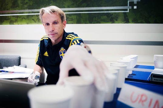 Sveriges fysiolog Thomas Lindholm analyserar spelarnas