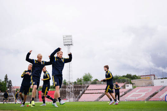 Sveriges Kristoffer Olsson, Filip Helander och Oscar Lewicki