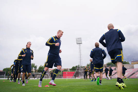Sveriges Kristoffer Olsson och John Guidetti
