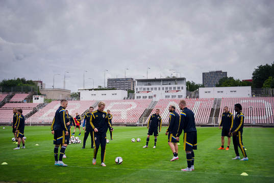 Sveriges Alexander Milosevic, Oscar Hiljemark, Sam Larsson,