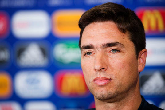 Portugals förbundskapten Rui Jorge deltar i en