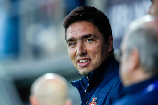 Portugals förbundskapten Rui Jorge före fotbollsmatchen i
