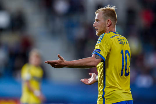 Sveriges John Guidetti reagerar