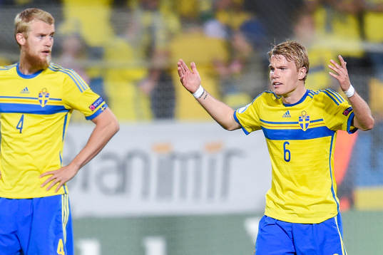 Sveriges Filip Helander och Oscar Lewicki deppar