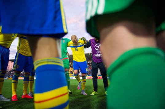 under fotbollsmatchen i U21-EM mellan Portugal och Sverige