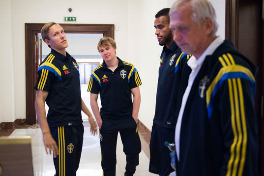Sveriges landslagschef Lars Richt Ludwig Augustinsson,