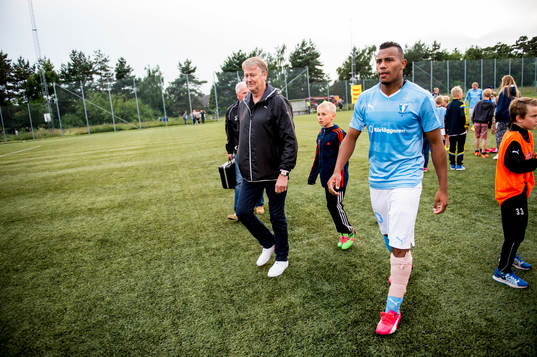 Malmö FFs tränare Åge Hareide och Luis Felipe Carvalho