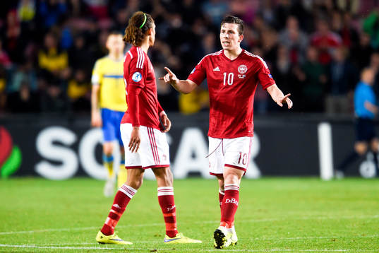 Danmarks Pierre-Emile Højbjerg jublar