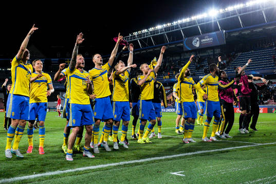 Sveriges lag jublar