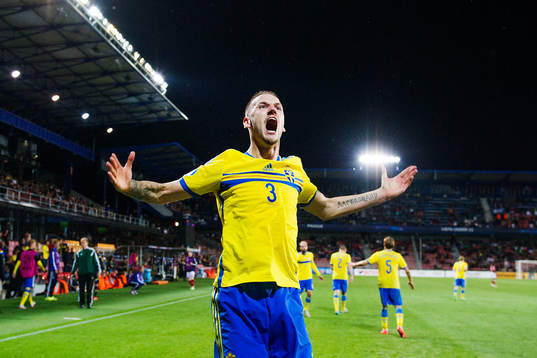 Sveriges Alexander Milosevic jublar