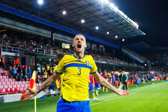 Sveriges Alexander Milosevic jublar