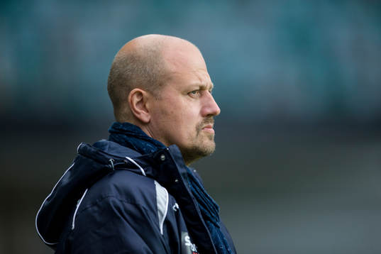 Kristianstads sportchef Anders Swahn innan fotbollsmatchen