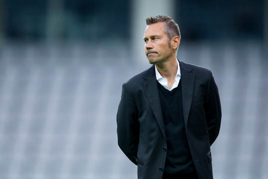 Örgrytes tränare Marcus Lantz innan  fotbollsmatchen i
