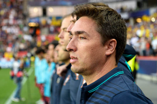 Portugals förbundskapten Rui Jorge före fotbollsmatchen i
